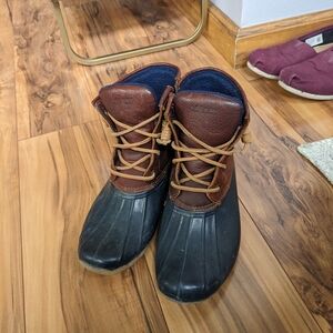 Sperry Brown and Black Ankle Booties Waterproof Design